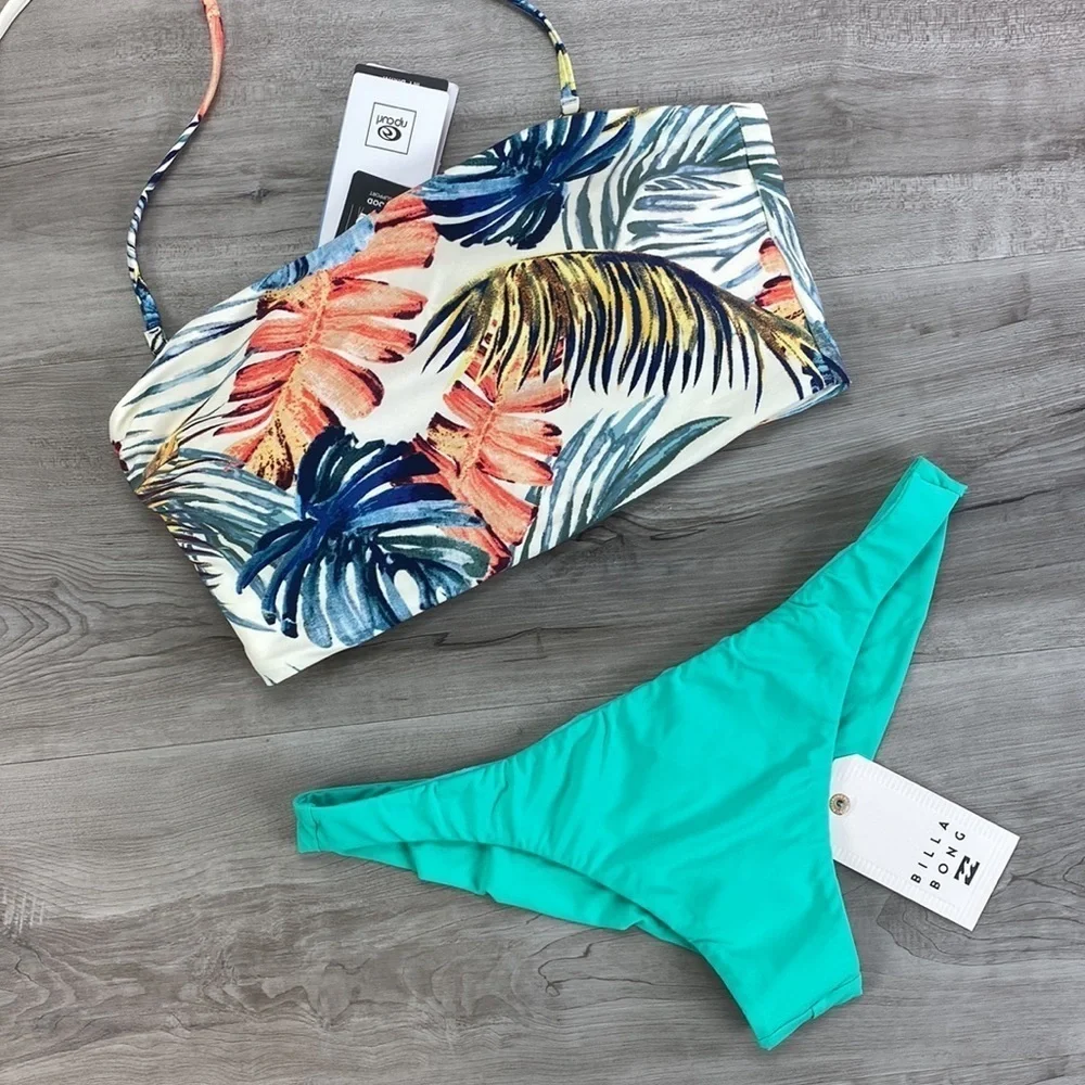 ☀️BILLABONG☀️RIP CURL☀️ SAYULITA L/L BANDEAU SOL SEARCHER TANGA BIKINI Suit